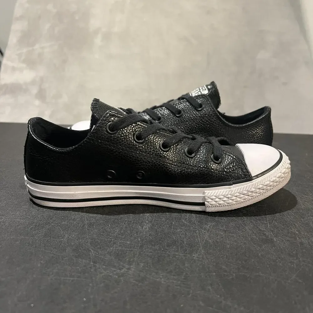 Converse Shoes Youth Size 3Y Black Chuck Taylor All Star Low Leather 353349C